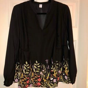 Old Navy Floral & Black Blouse / Top, Chiffon
